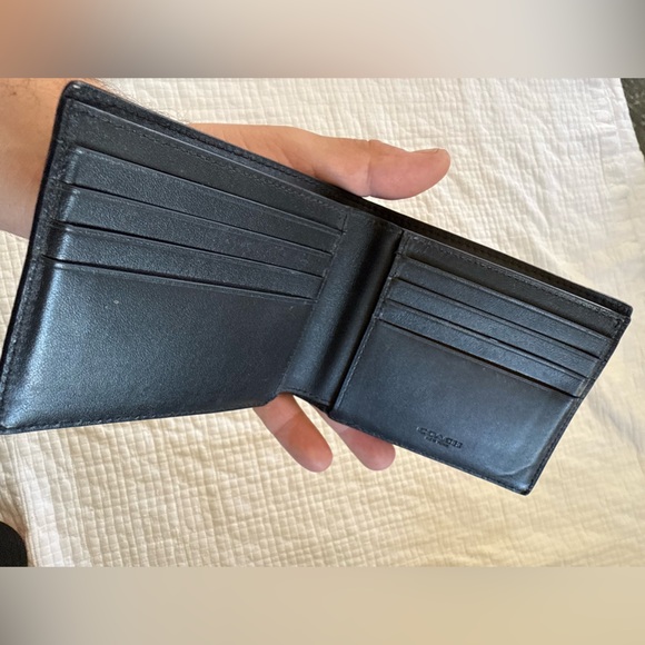 Men’s Coach Wallet billfold genuine leather black - Picture 7 of 14
